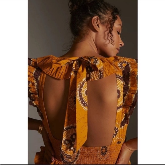 ANTHROPOLOGIE Adrienne Ruffled Boho Maxi Dress Love The Label Plus Size 1X - Picture 4 of 9